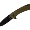 Buck Knives 040 Onset Framelock Ball Bearing Flipper, Black Cerakote BOS S45VN Steel, Green G-10/Aluminum Handles W/ Clip