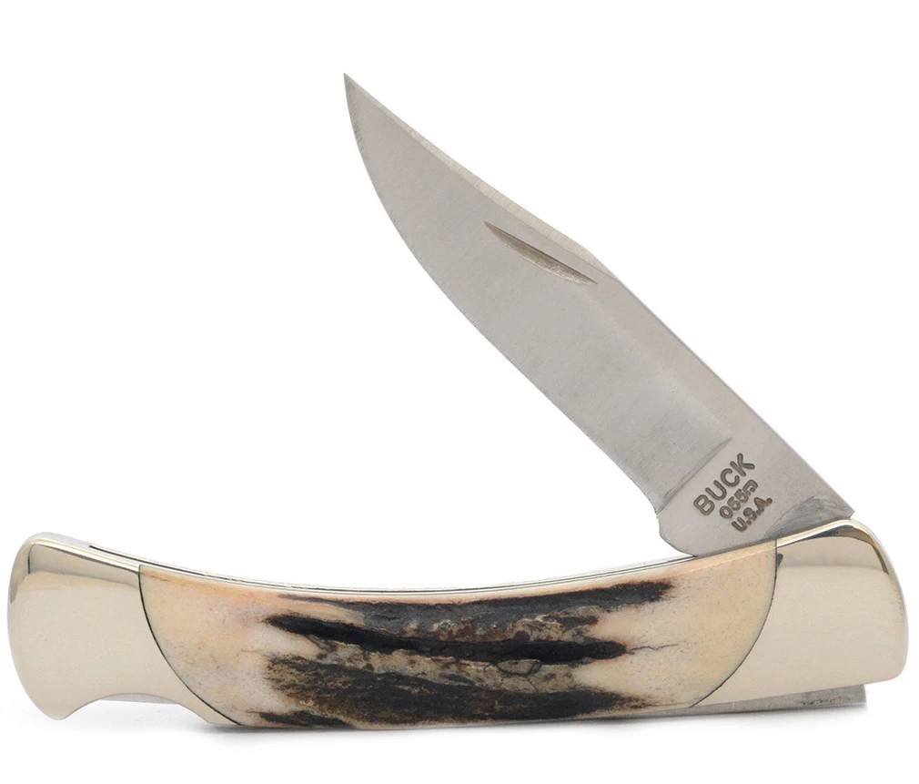 Buck Knives 055 Mini 110 Folding Hunter Genuine Stag Pocket Knife “The 55” 2 Buck Knives 055 Mini 110 Folding Hunter Genuine Stag Pocket Knife “The 55” - Image 2