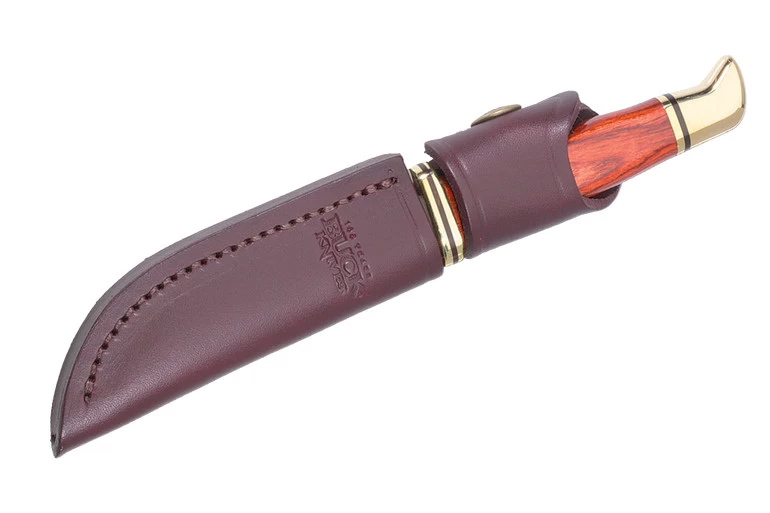 Buck Knives 102 Woodsman Cocobolo Dymondwood Fixed Blade Knife W/Sheath (Out Of Production) 2 Buck Knives 102 Woodsman Cocobolo Dymondwood Fixed Blade Knife W/Sheath (Out Of Production) - Image 2