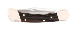 Buck Knives 110 Finger Groove Genuine Ebony Wood Folding Hunter W/ Upgraded Suede Leather Sheath -Knife discount store 0110BRSFG.2
