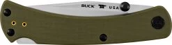 Buck Knives 110 Slim Pro TRX Folding Hunter Knife, OD Green G10 Scales, BOS S30V Blade W/ Pocket Clip -Knife discount store 0110GRS3 Slim Pro TRX Green Closed 2000x525 49a30e1