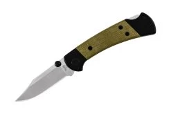Buck Knives 112 Ranger Sport Folding Knife, Aluminum Frame, OD Green Micarta Scales, BOS S30V Blade W/ Pocket Clip
