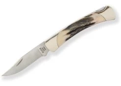 Buck Knives 055 Mini 110 Folding Hunter Genuine Stag Pocket Knife “The 55”