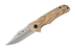 Buck Knives 841 Sprint Pro Ball Bearing Flipper Folding Knife, 3.125″ S30V Blade, Natural Canvas Micarta Handle W/ Clip