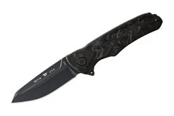 Buck Knives 843 Sprint Ops Ball Bearing Flipper Folding Knife, 3.125″ S45VN Reverse Tanto Blade, Marbled Carbon Fiber Handle W/ Clip