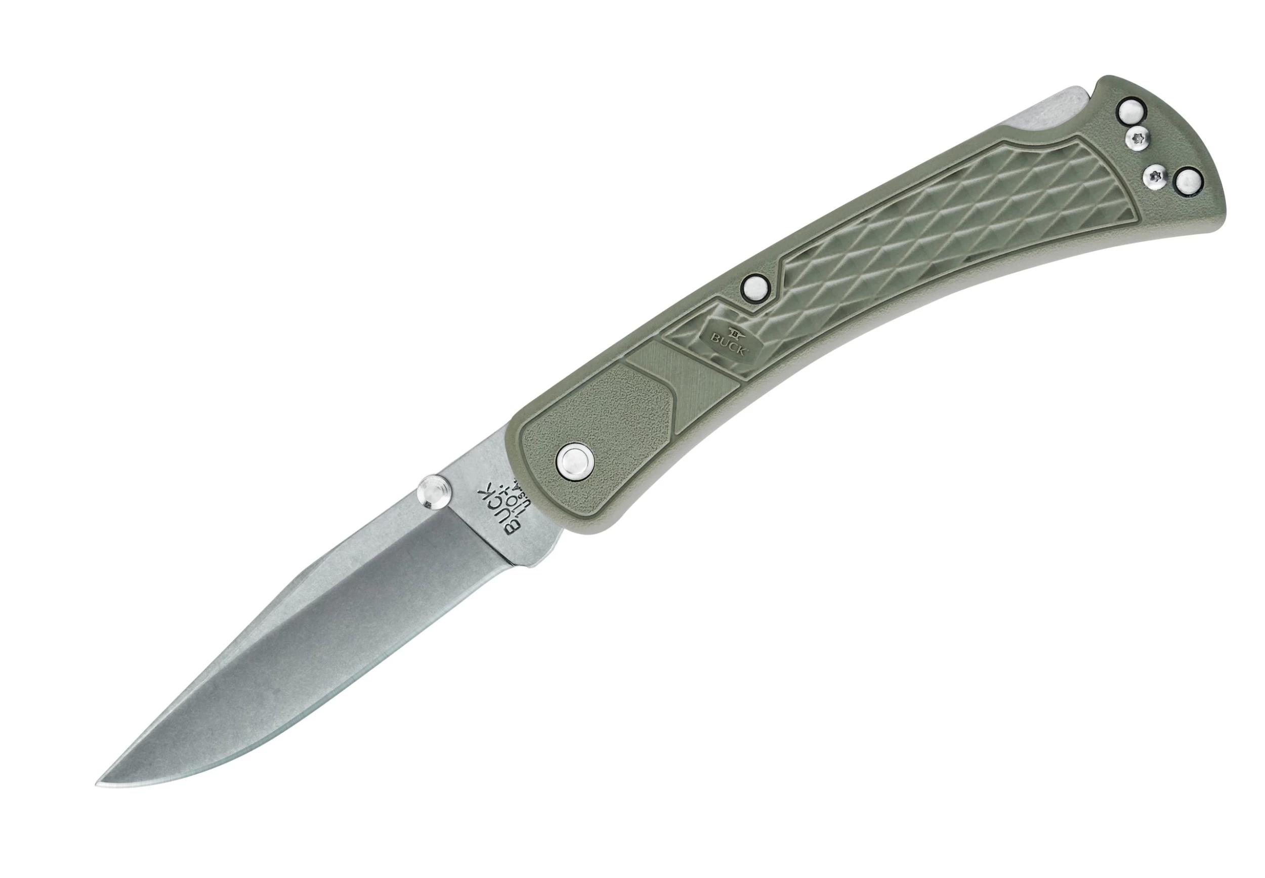 Buck Knives 110 Slim Select Folding Hunter Tan Pocket Knife W/ Clip (Out Of Production) 1 Buck Knives 110 Slim Select Folding Hunter Tan Pocket Knife W/ Clip (Out Of Production)