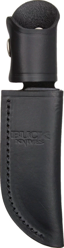 BUCK Logo Black Leather Construction Belt Sheath Fits Buck Skinner Knives 103S