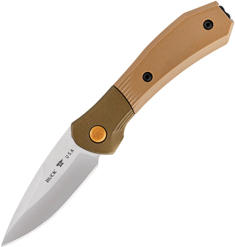 Buck Automatic Paradigm Shift Knife Brown G10 CPM-S35VN Stainless Drop Point Blade 591BRS 1 Buck Automatic Paradigm Shift Knife Brown G10 CPM-S35VN Stainless Drop Point Blade 591BRS