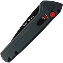 Buck Automatic Deploy Knife Button Lock Sniper Gray Aluminum 154CM Stainless Drop Point Blade 838GYS1 -Knife discount store BU838GYS1 add 02