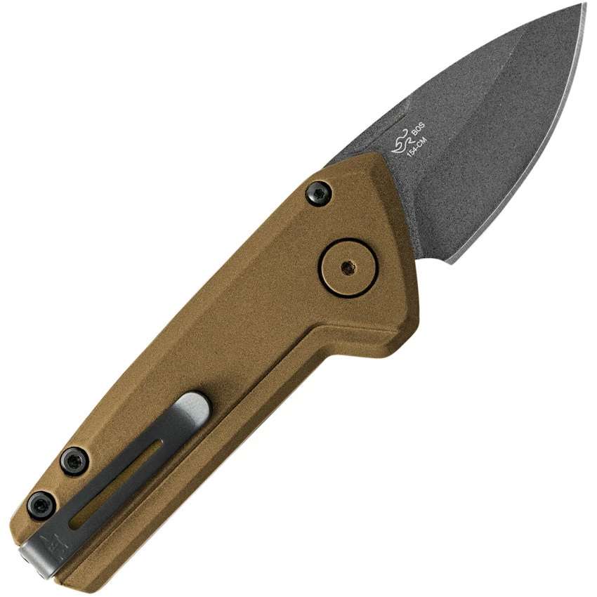 Buck Automatic Mini Deploy Knife Button Lock Burnt Bronze Aluminum 154CM Stainless Drop Pt 839BRS1 2 Buck Automatic Mini Deploy Knife Button Lock Burnt Bronze Aluminum 154CM Stainless Drop Pt 839BRS1 - Image 2