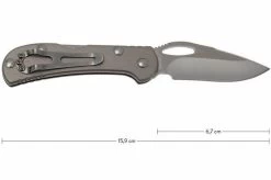 Buck 726 Mini Spitfire 0726 GYS-B Plain Edge, Grey