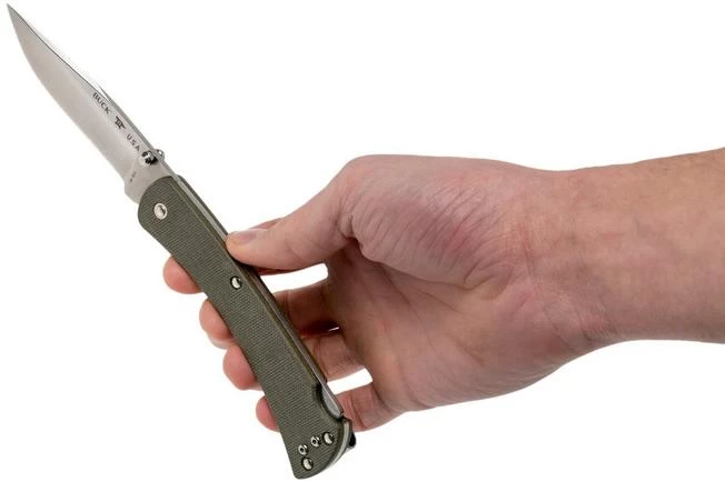 Buck 110 Slim Knife Pro Green Micarta 0110ODS4 Pocket Knife 8 Buck 110 Slim Knife Pro Green Micarta 0110ODS4 Pocket Knife - Image 8