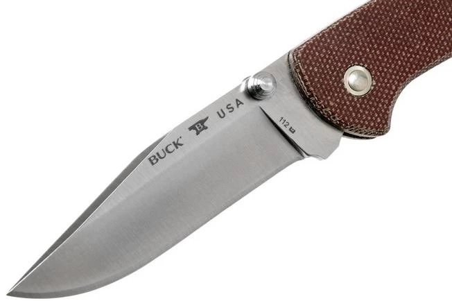 Buck 112 Ranger Slim Knife Pro Brown Micarta 0112BRS6 Pocket Knife 3 Buck 112 Ranger Slim Knife Pro Brown Micarta 0112BRS6 Pocket Knife - Image 3